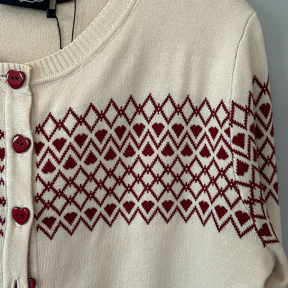 Voodoo Vixen Trail of Hearts Vintage Inspired Cardigan Sz XXL‎ NWT - Picture 3 of 7